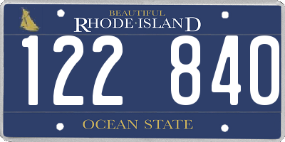 RI license plate 122840