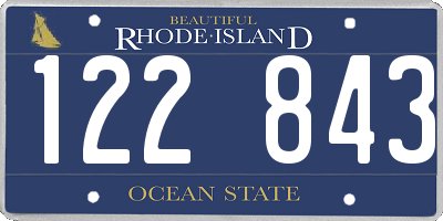 RI license plate 122843