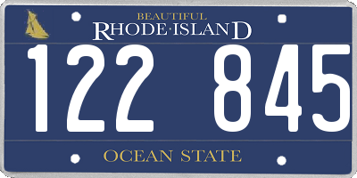 RI license plate 122845