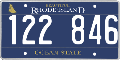 RI license plate 122846