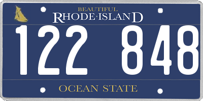 RI license plate 122848