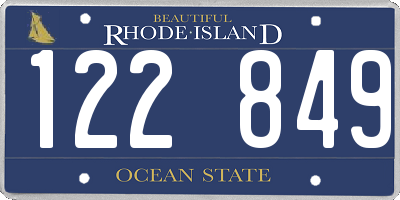 RI license plate 122849