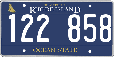 RI license plate 122858