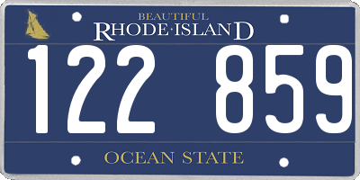 RI license plate 122859
