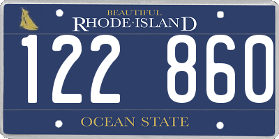 RI license plate 122860