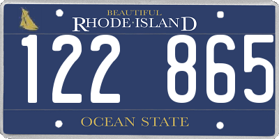 RI license plate 122865