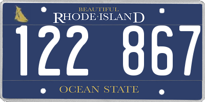 RI license plate 122867