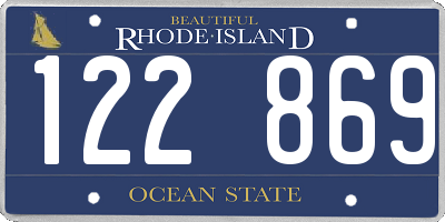 RI license plate 122869