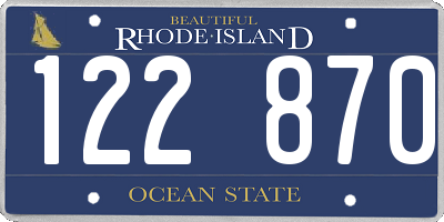RI license plate 122870