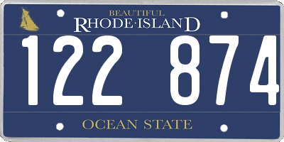 RI license plate 122874