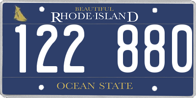 RI license plate 122880
