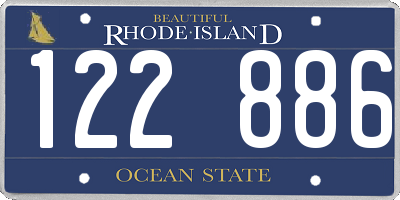 RI license plate 122886