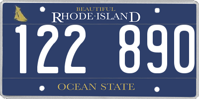 RI license plate 122890