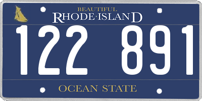 RI license plate 122891