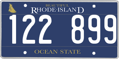 RI license plate 122899