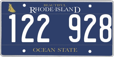RI license plate 122928