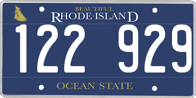 RI license plate 122929