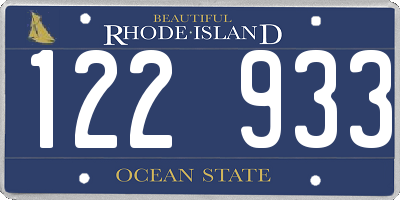 RI license plate 122933