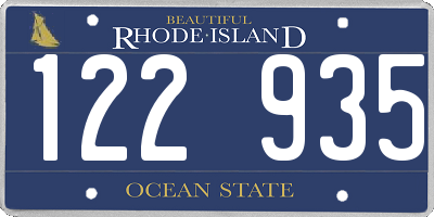RI license plate 122935