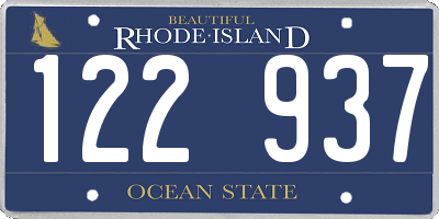 RI license plate 122937