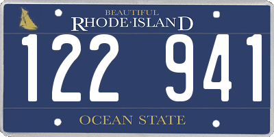 RI license plate 122941