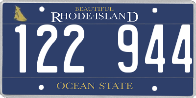 RI license plate 122944