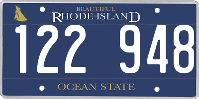 RI license plate 122948