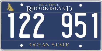 RI license plate 122951