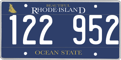 RI license plate 122952