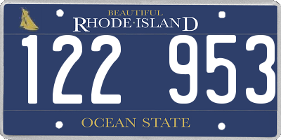 RI license plate 122953