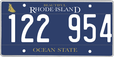 RI license plate 122954
