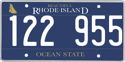 RI license plate 122955