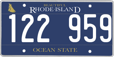 RI license plate 122959
