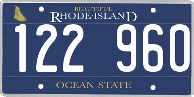 RI license plate 122960