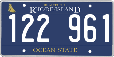 RI license plate 122961