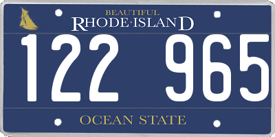 RI license plate 122965