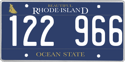 RI license plate 122966