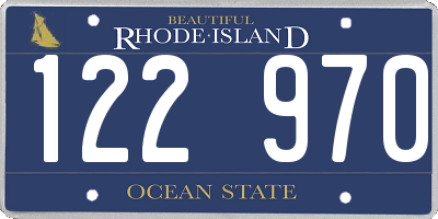 RI license plate 122970