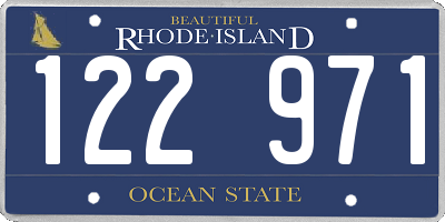 RI license plate 122971