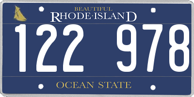RI license plate 122978