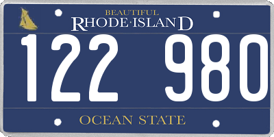 RI license plate 122980
