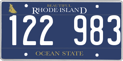 RI license plate 122983
