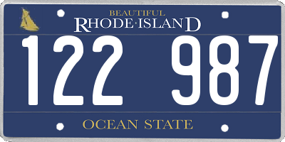 RI license plate 122987