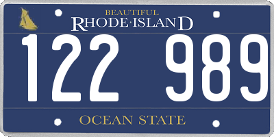 RI license plate 122989
