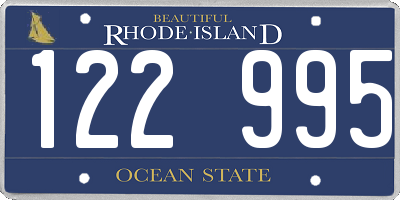 RI license plate 122995