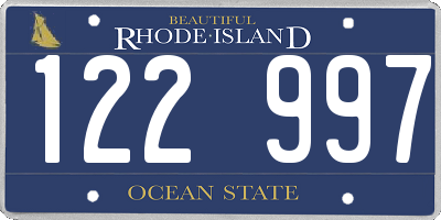 RI license plate 122997