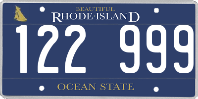 RI license plate 122999