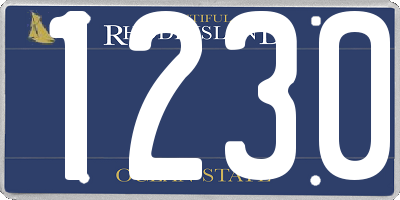 RI license plate 1230