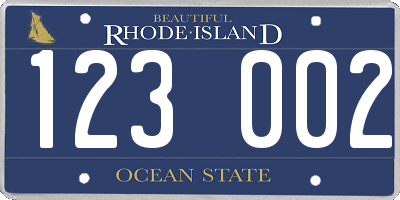 RI license plate 123002