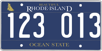 RI license plate 123013